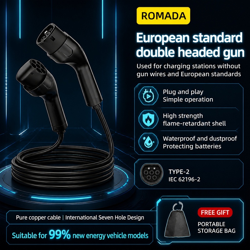 Ev Charging Cable 5M 22Kw - 22KW ROMADA Type 2 Dual-head IEC62196-2