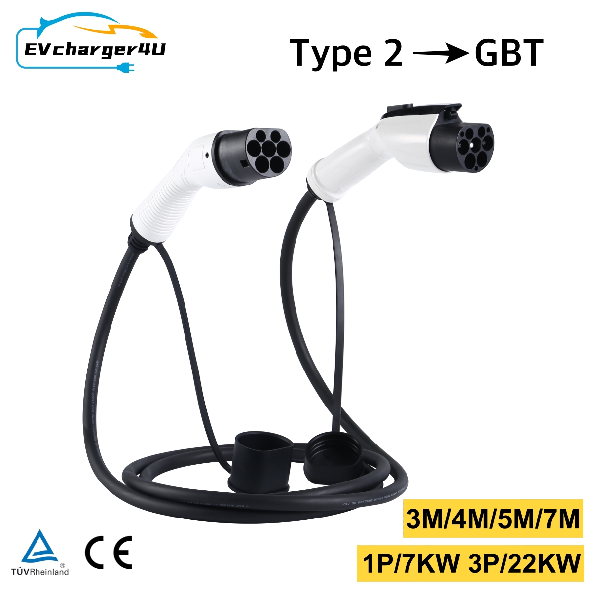 Ev Charging Socket Type 2 22Kw - EVcharger4U Type2 to GBT EV Charging