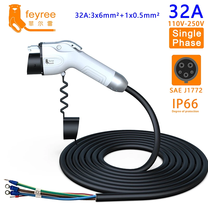 Ev Charger 7Kw Single Phase - Feyree EV Charging Cable 5m Type1