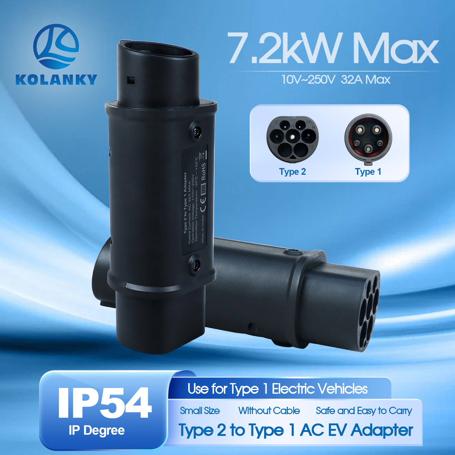 Ev Charging Cable Type 2 32A - Kolanky 32A 7.2kw Type 2 to