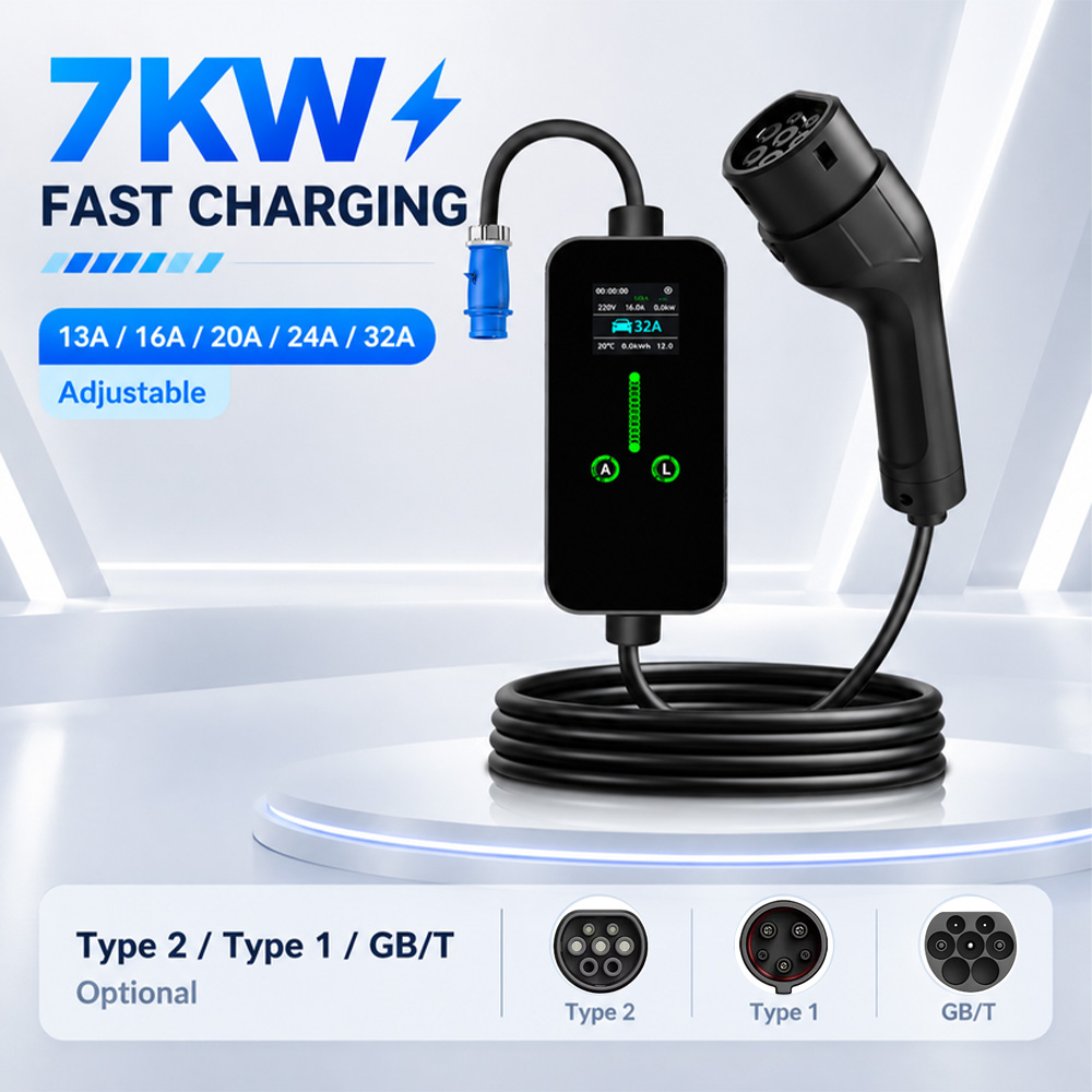 Ev Charging Cable Type 2 32A - 7.2KW 32A Portable Type2 IEC62196-2 EV