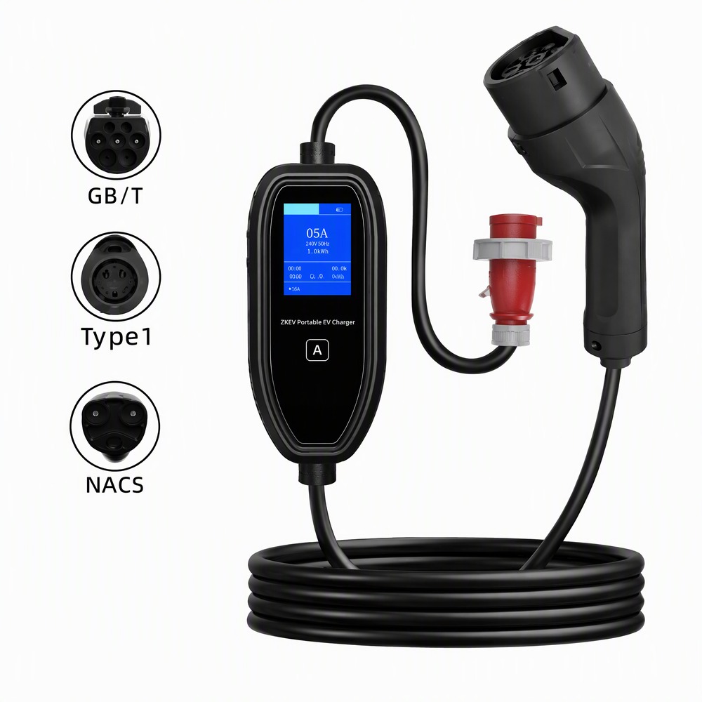 Portable Ev Charger 16A Adjustable - Portable EV Charger 22kW EV Charging