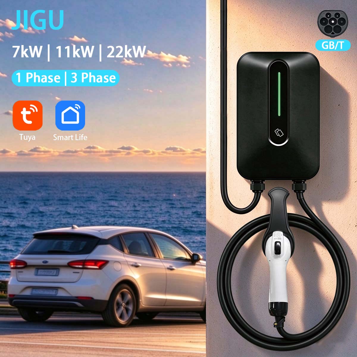 Ev Charger 11Kw Three Phase - JIGU GBT EV Charger 7kW 11kW