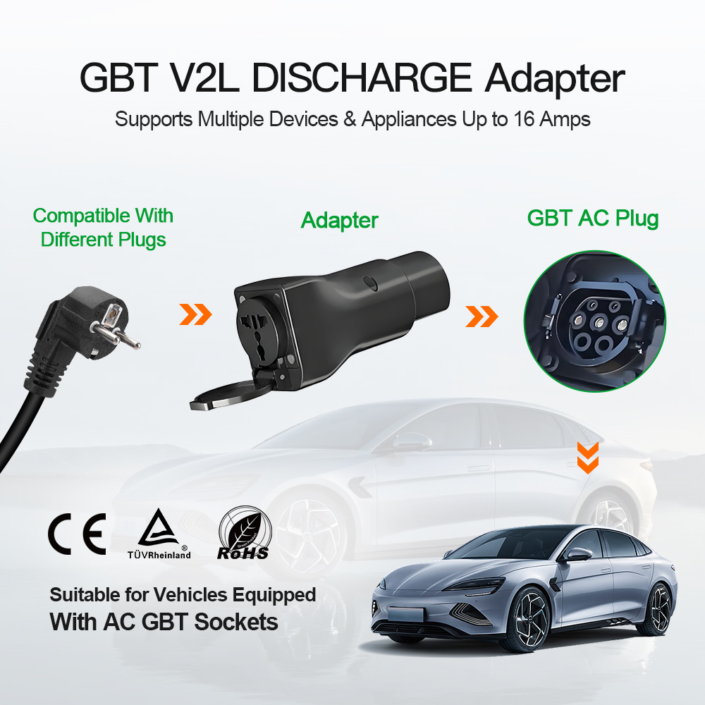 New 16A 3.6KW GBT V2L Type2 Pl - Ev Charger Adapter Type 2 To Type 1 recension och pris