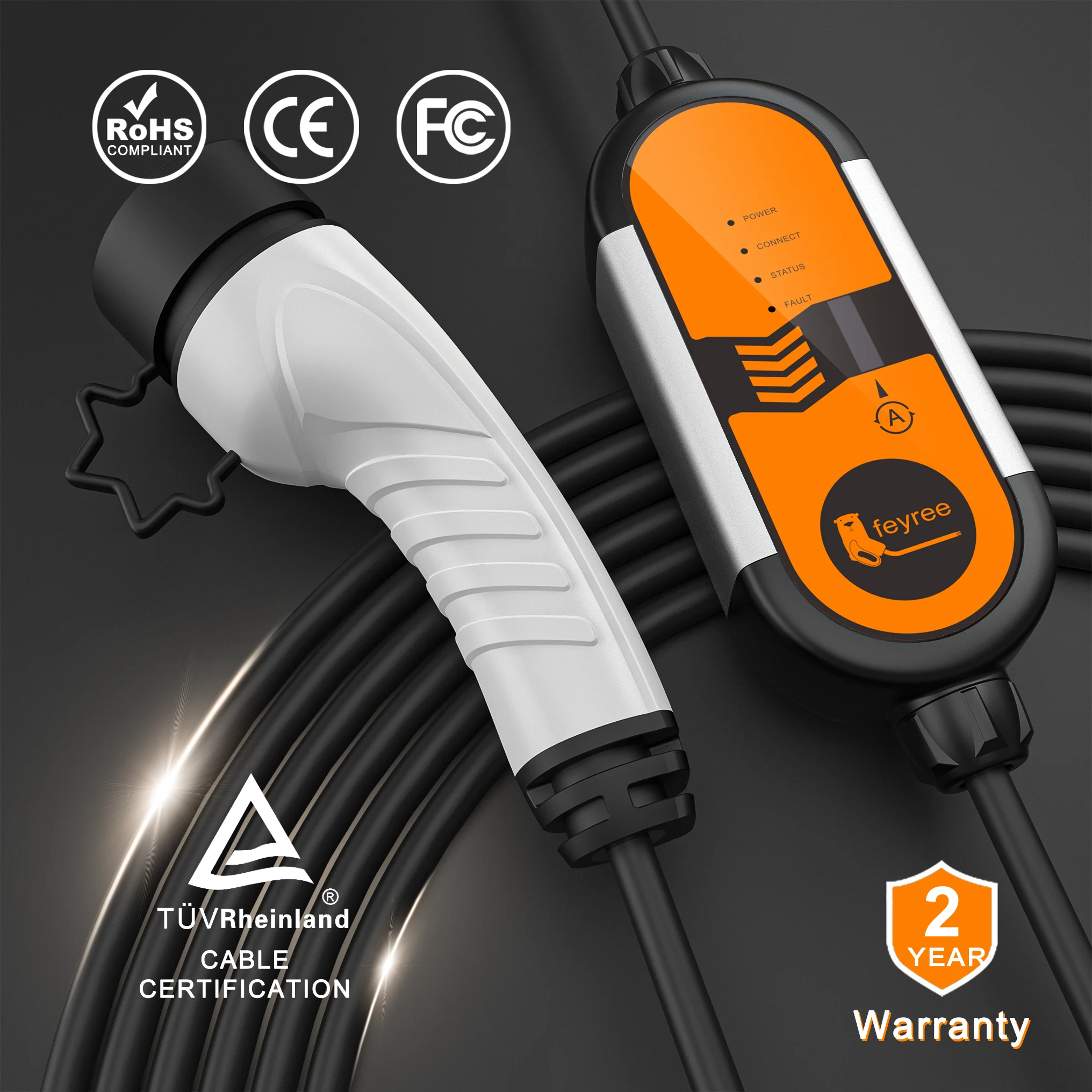 Feyree Type2 3.5KW 16A 1Phase  - Portable Ev Charger 16A Adjustable recension och pris