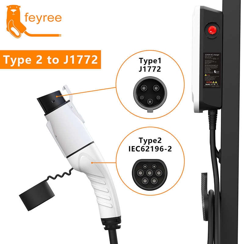 Feyree EV Charger Adapter Type - Ev Charger Adapter Type 2 To Type 1 recension och pris