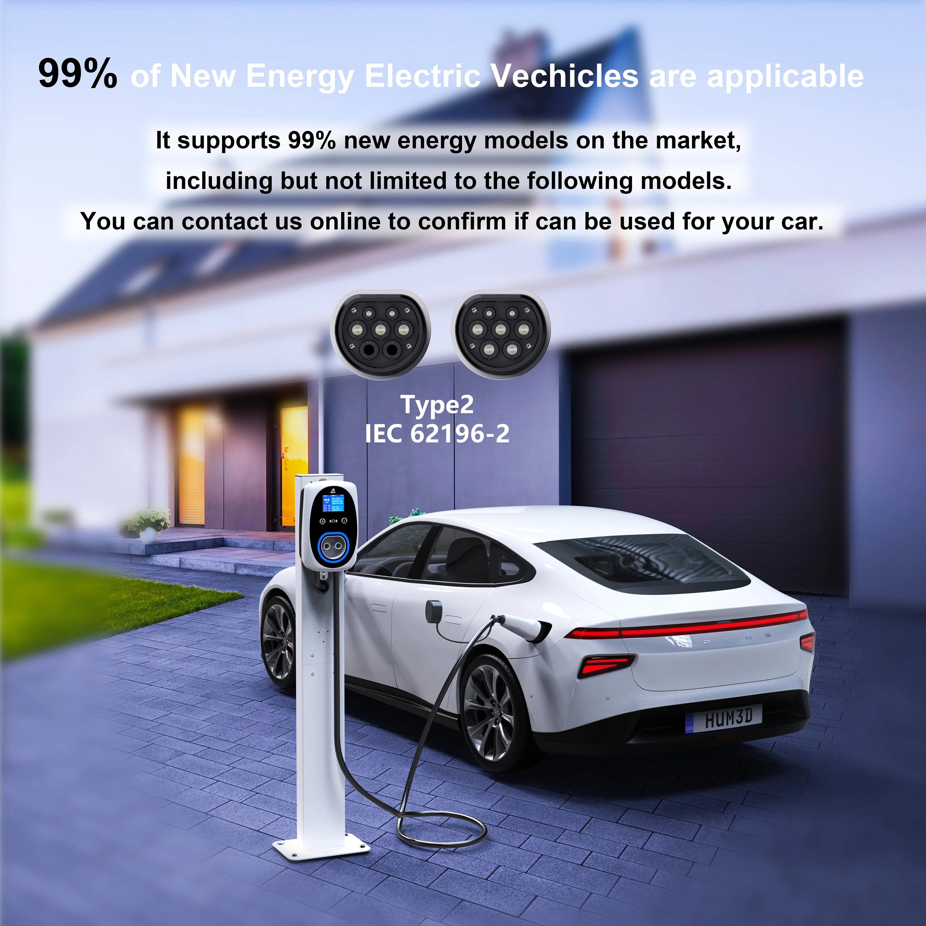 GWUYU EV Charger 32A 7.6KW EVS - Ev Charger 22Kw Wallbox Type 2 recension och pris