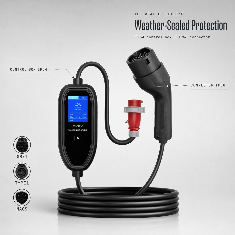 Portable EV Charger 22kW EV Ch - Portable Ev Charger 16A Adjustable recension och pris