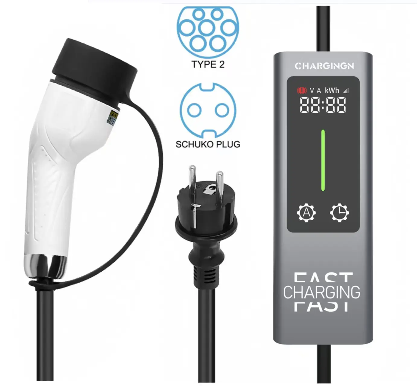 Type2 3.5KW 16A Portable EV Ch - Portable Ev Charger 16A Adjustable recension och pris