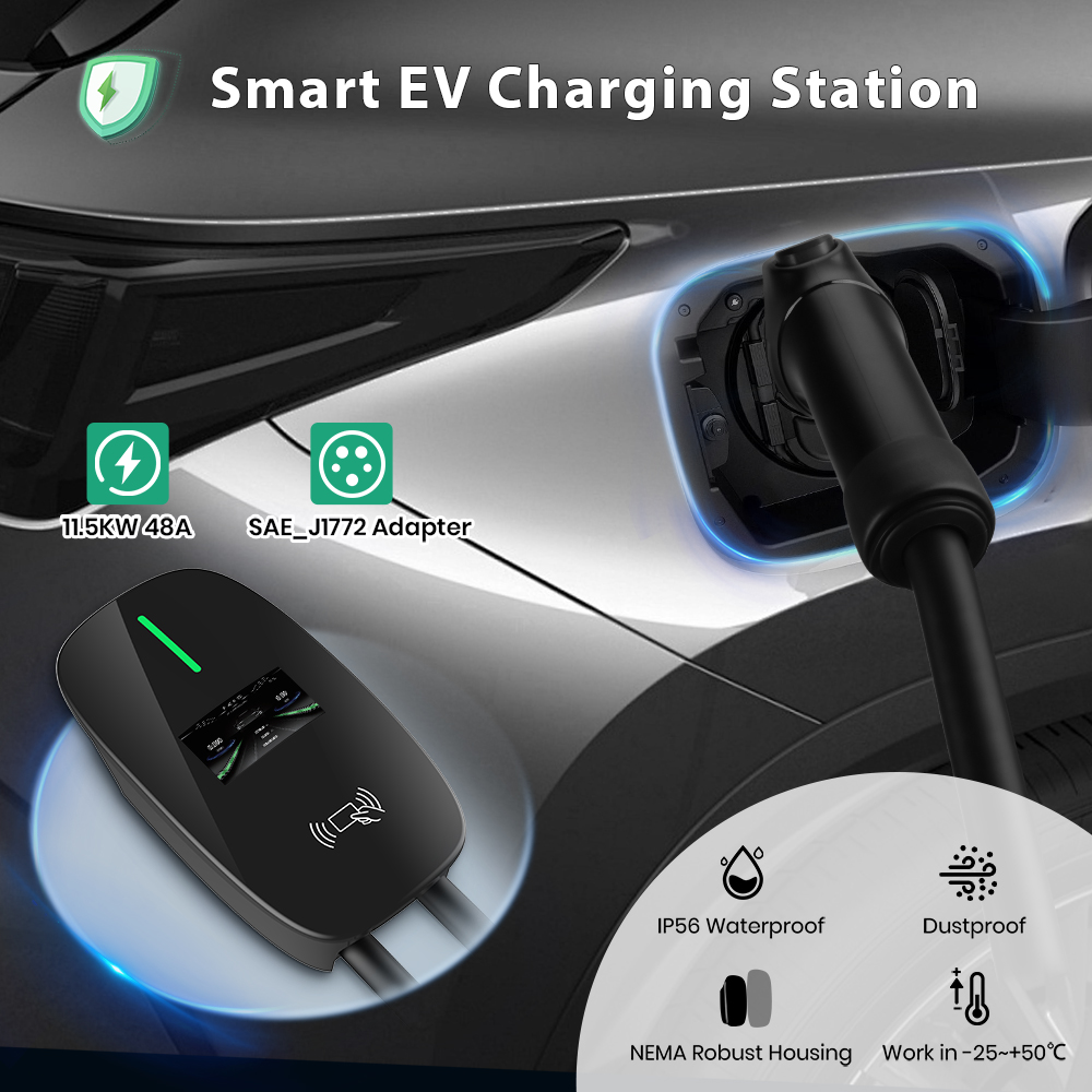 Junsun Level 2 EV Charger 48A  - Evse Charging Station Rfid recension och pris