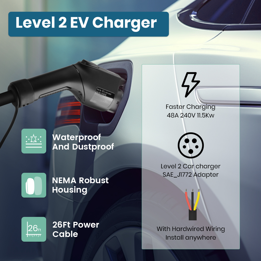 Junsun Level 2 EV Charger 48A  - Evse Charging Station Rfid recension och pris