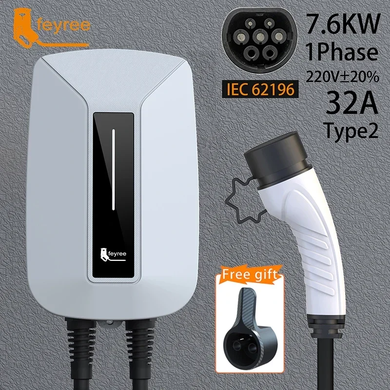 Feyree EV Charger Type2 Cable  - Ev Charger 7Kw Single Phase recension och pris