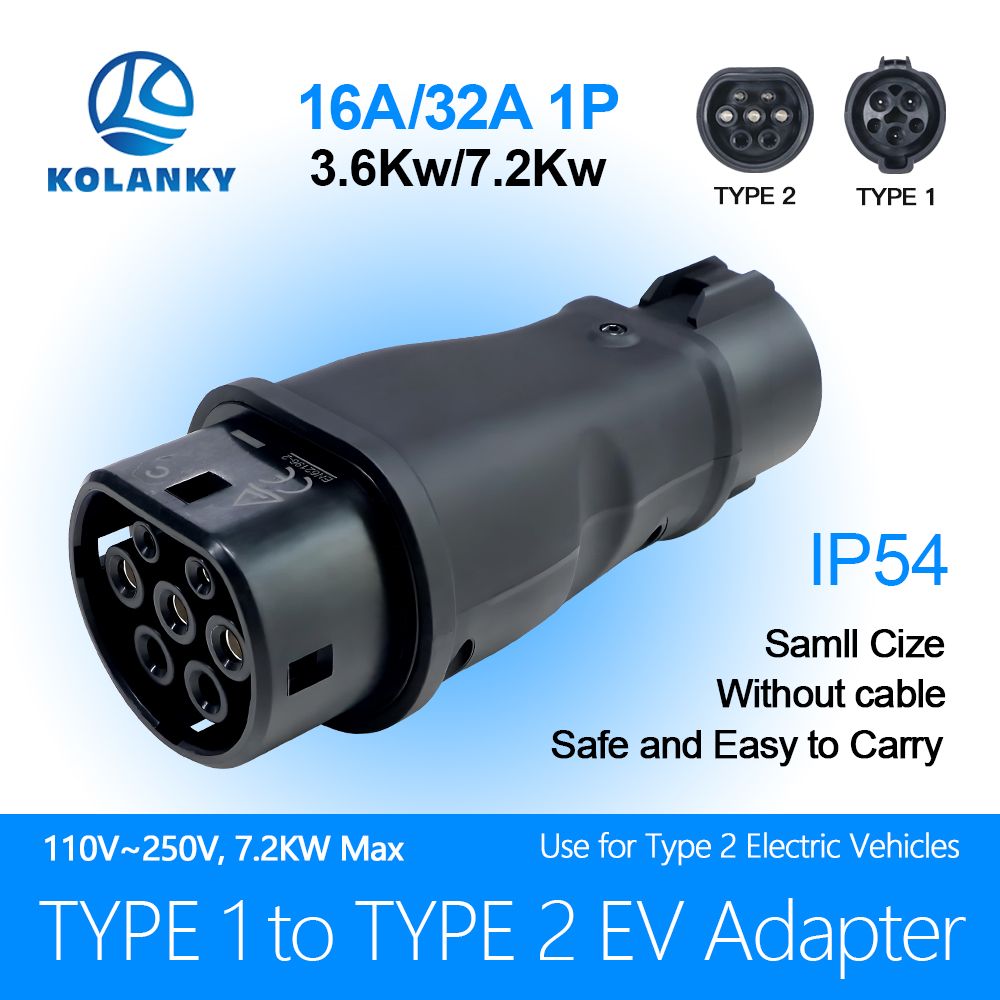 Kolanky Type1 to Type2 EV Char - Ev Charger Adapter Type 2 To Type 1 recension och pris