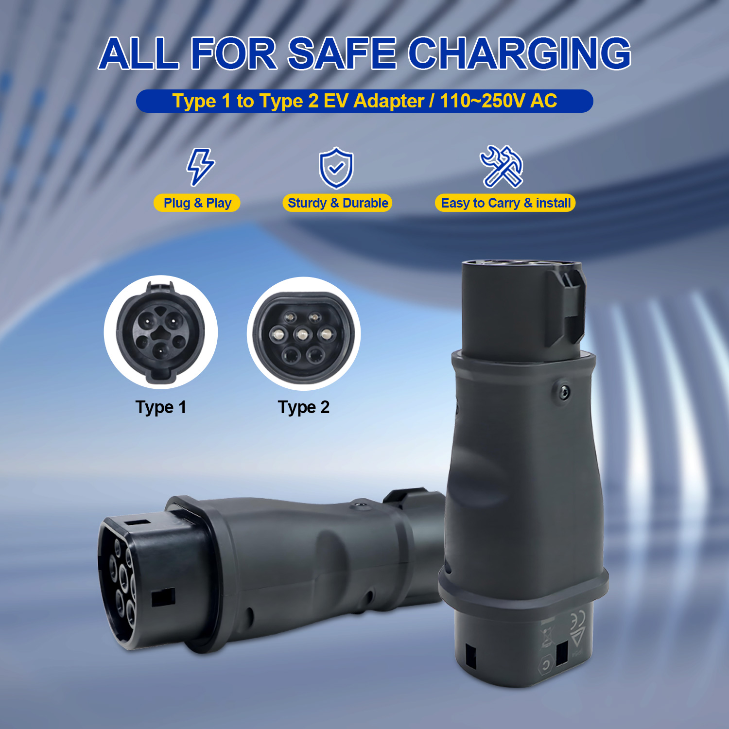 Kolanky 7.2KW 32A 1P Type1 to  - Ev Charging Cable Type 2 32A recension och pris