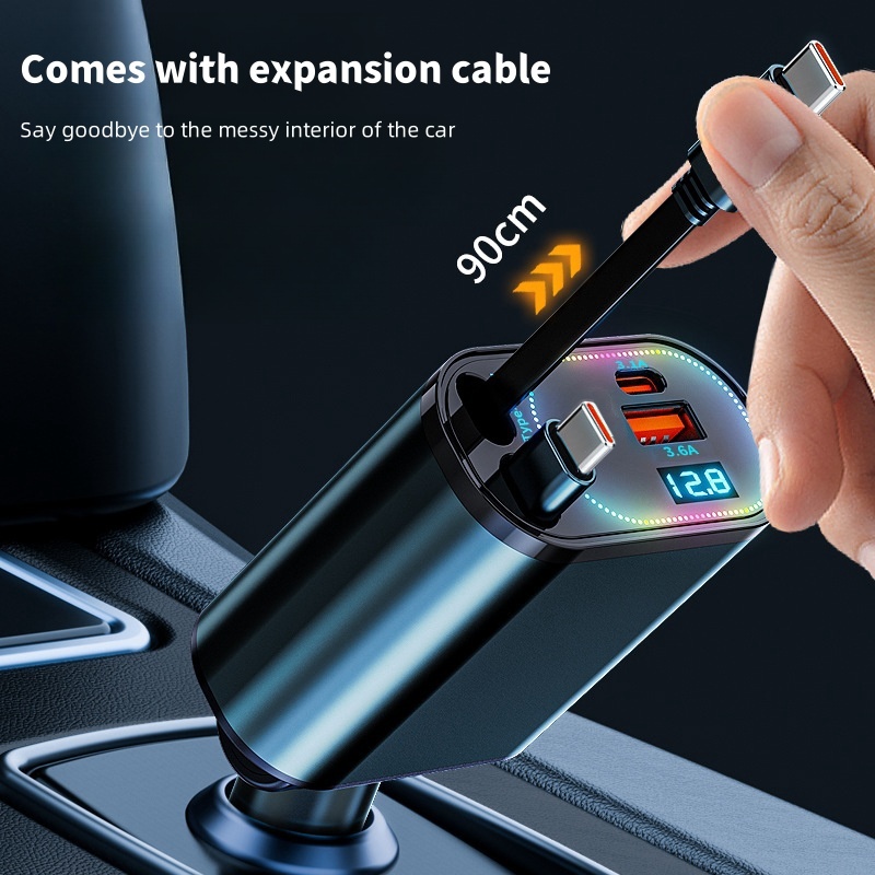 4 IN 1 Retractable Car Charger - Ev Charger Adapter Type 2 To Type 1 recension och pris