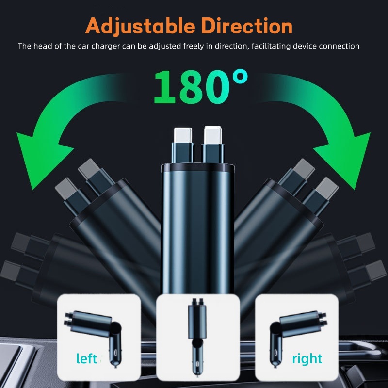 4 IN 1 Retractable Car Charger - Ev Charger Adapter Type 2 To Type 1 recension och pris