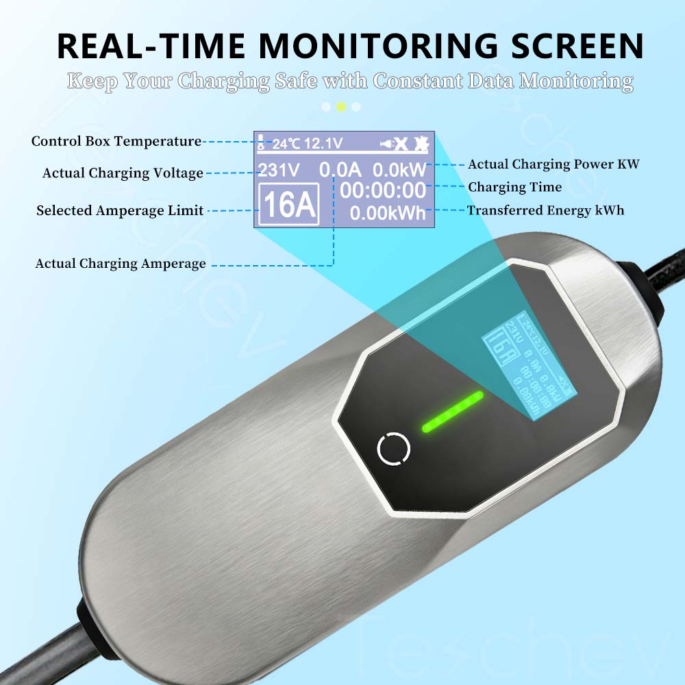 3.5KW 16A Portable EV Charger  - Portable Ev Charger 16A Adjustable recension och pris