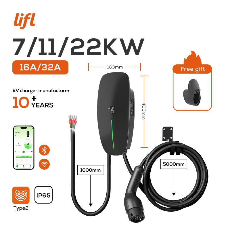 Lifl 7kW 11kW 22kW Wallbox EV  - Ev Charger 22Kw Wallbox Type 2 recension och pris